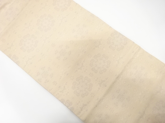 華紋に花更紗模様織り出し　名古屋帯